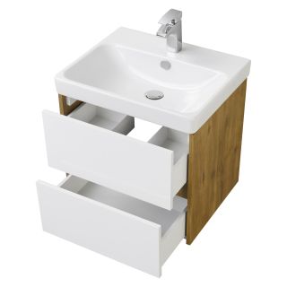 Тумба под раковину Акватон Сканди 70см белый/дуб рустикальный 1A251801SDZ90